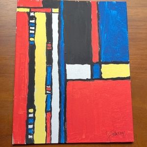 Original Hand Crafted Wall Art Primary Movement 3- Acrylic on Canvas Board